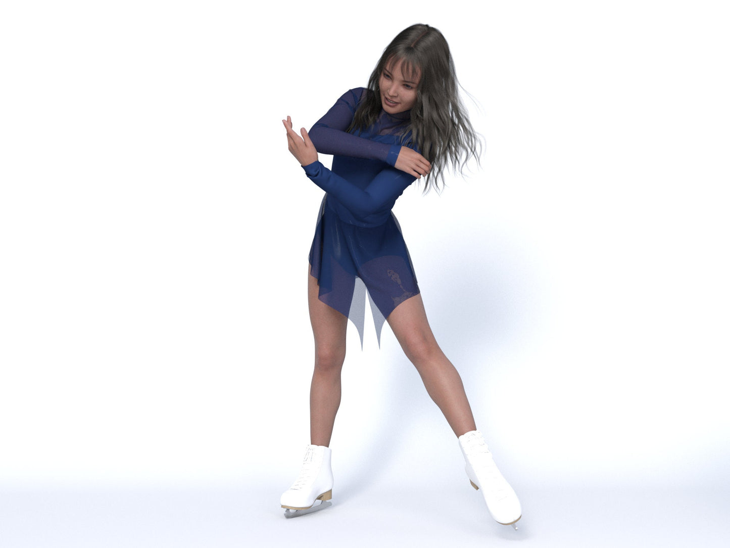 Figure Skating Dress Sewing Pattern – Kids Dress with Long Sleeve & High Collar