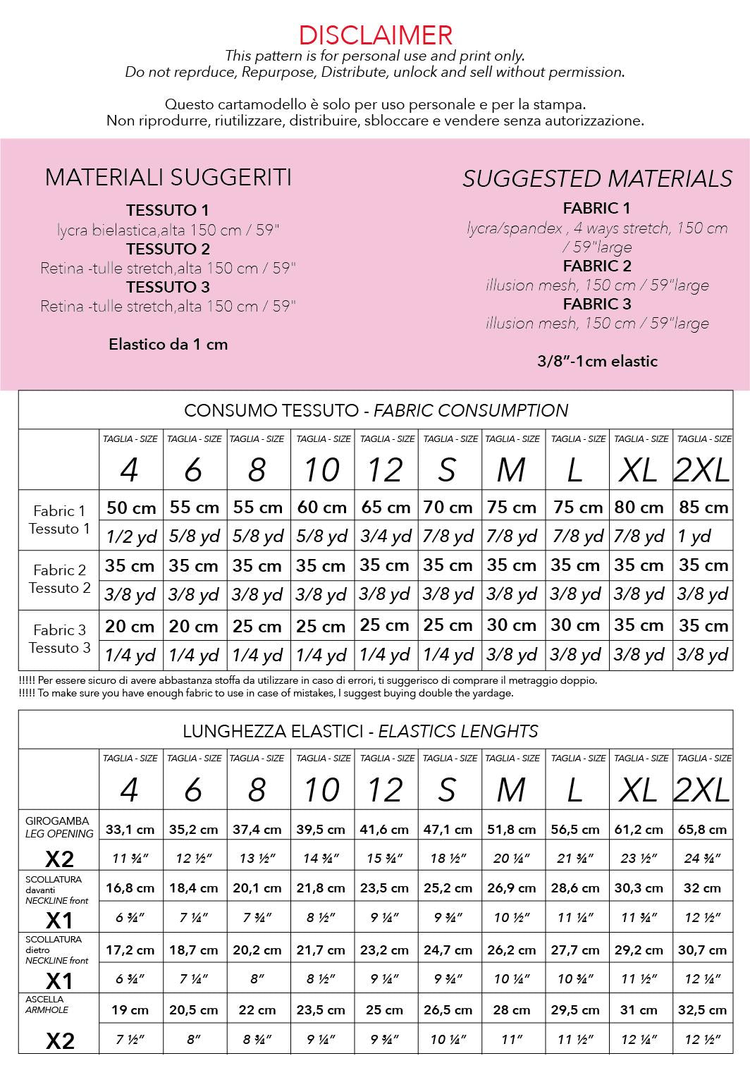 Cartamodello per Body da Ginnastica Ritmica – Gonna a Punte & Spalline Sottili