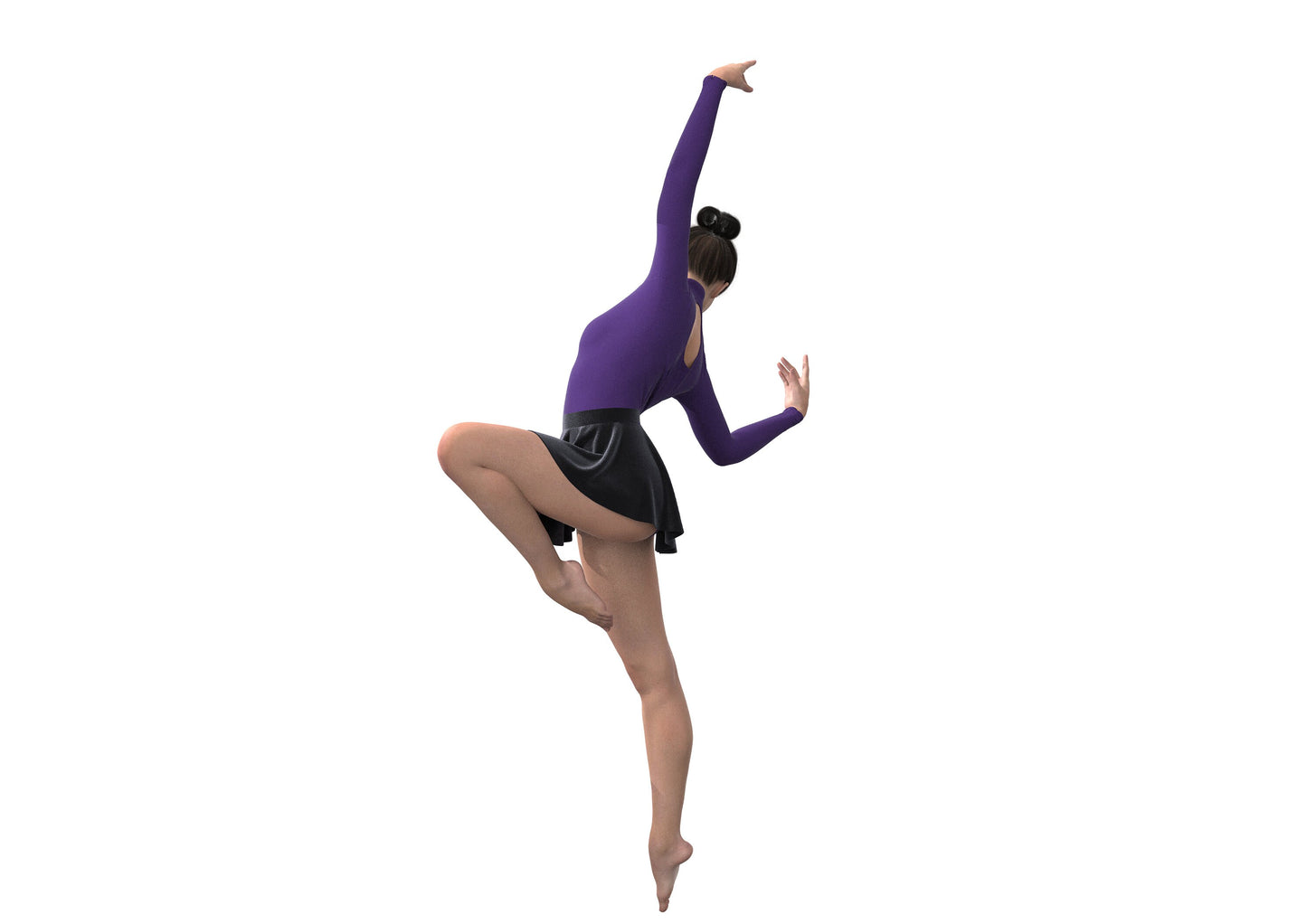 Pacchetto di modelli di cucito fai da te per body e gonna da danza classica in formato PDF - Collo alto | Download immediato