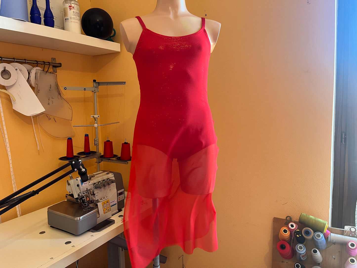 Slip Dance Dress with Slits PDF Sewing Pattern - Fitted Mesh Dress with Bodysuit Lining - Lyrical Dance Sizes 4y-XXL