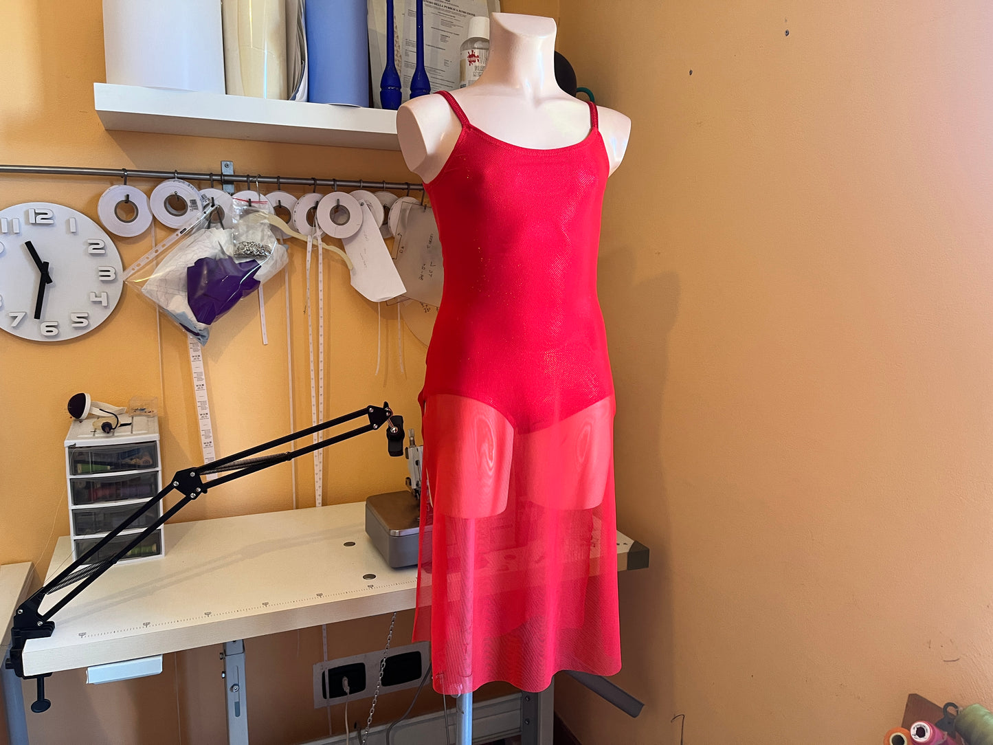 Slip Dance Dress with Slits PDF Sewing Pattern - Fitted Mesh Dress with Bodysuit Lining - Lyrical Dance Sizes 4y-XXL