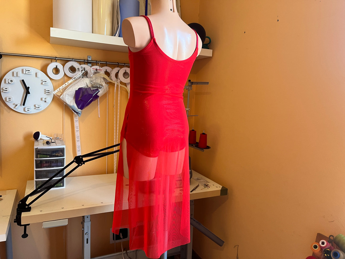 Slip Dance Dress with Slits PDF Sewing Pattern - Fitted Mesh Dress with Bodysuit Lining - Lyrical Dance Sizes 4y-XXL
