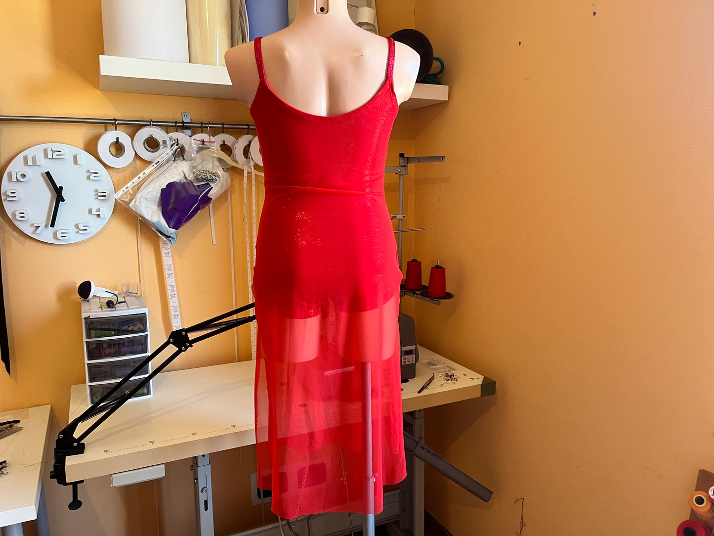 Slip Dance Dress with Slits PDF Sewing Pattern - Fitted Mesh Dress with Bodysuit Lining - Lyrical Dance Sizes 4y-XXL
