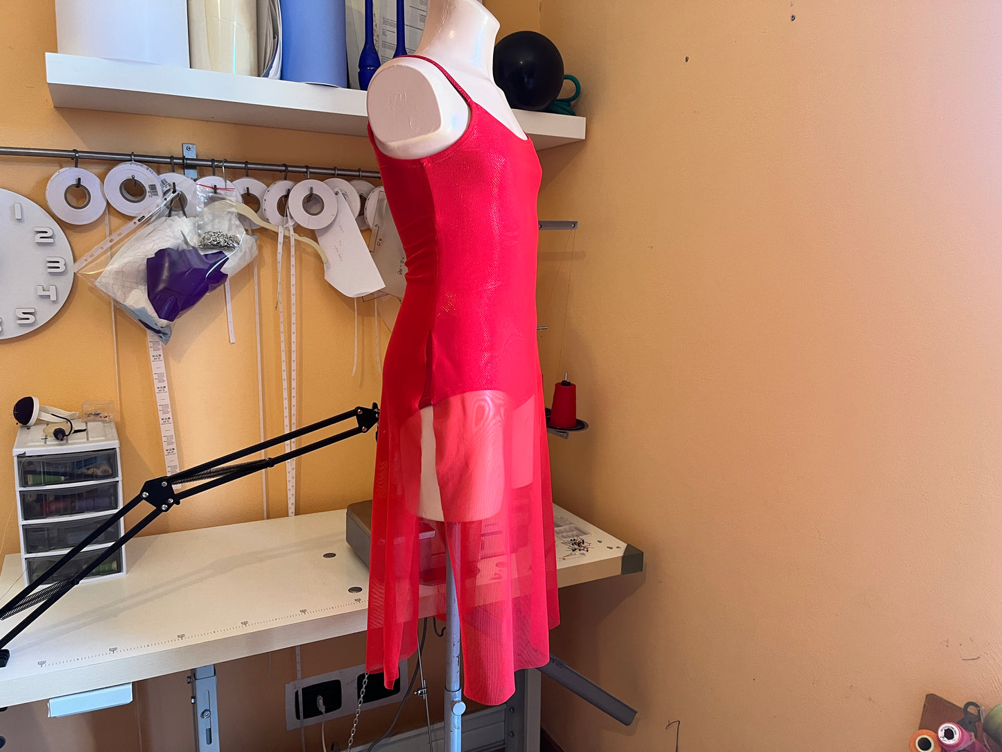 Slip Dance Dress with Slits PDF Sewing Pattern - Fitted Mesh Dress with Bodysuit Lining - Lyrical Dance Sizes 4y-XXL