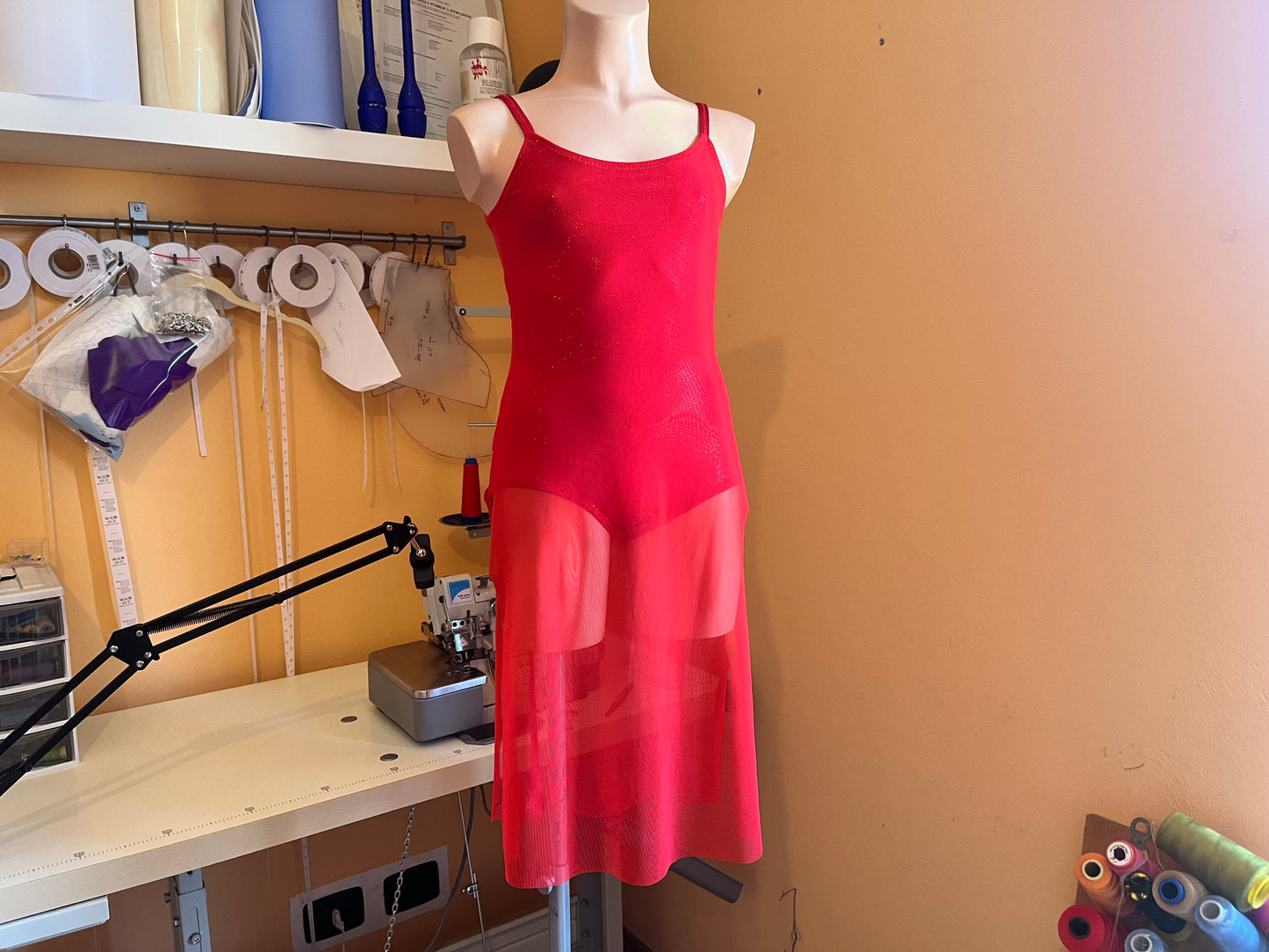 Slip Dance Dress with Slits PDF Sewing Pattern - Fitted Mesh Dress with Bodysuit Lining - Lyrical Dance Sizes 4y-XXL