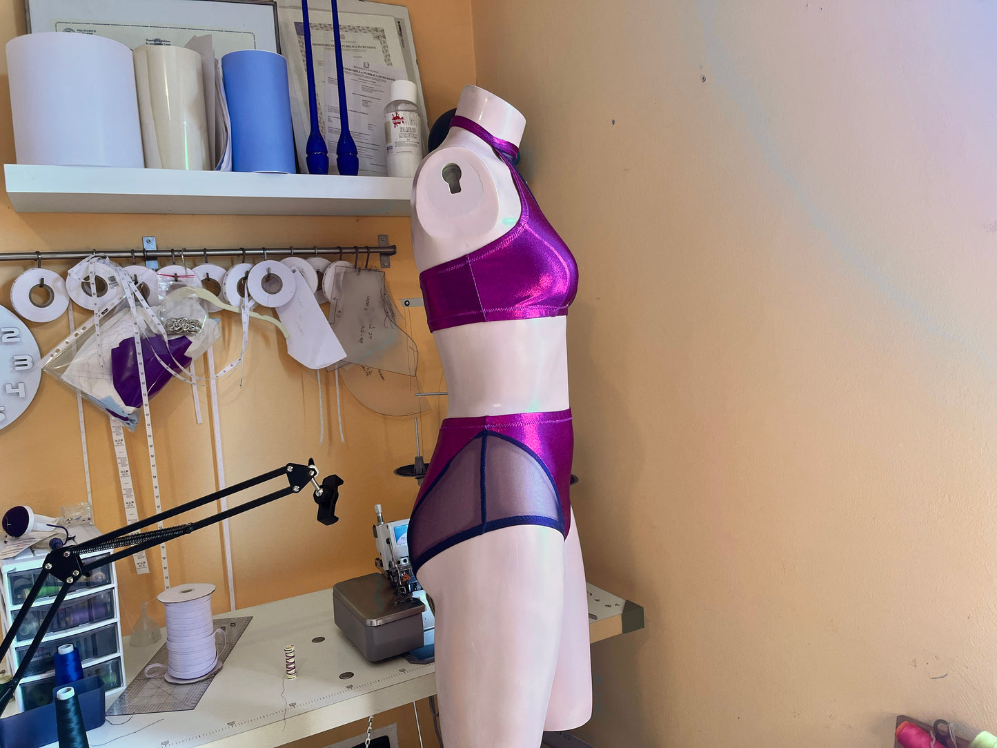 Pole Dance Sewing Pattern – Halter Top & High-Waisted Shorts with Mesh – DIY Activewear Set – Sizes XS–2XL – Instant Download