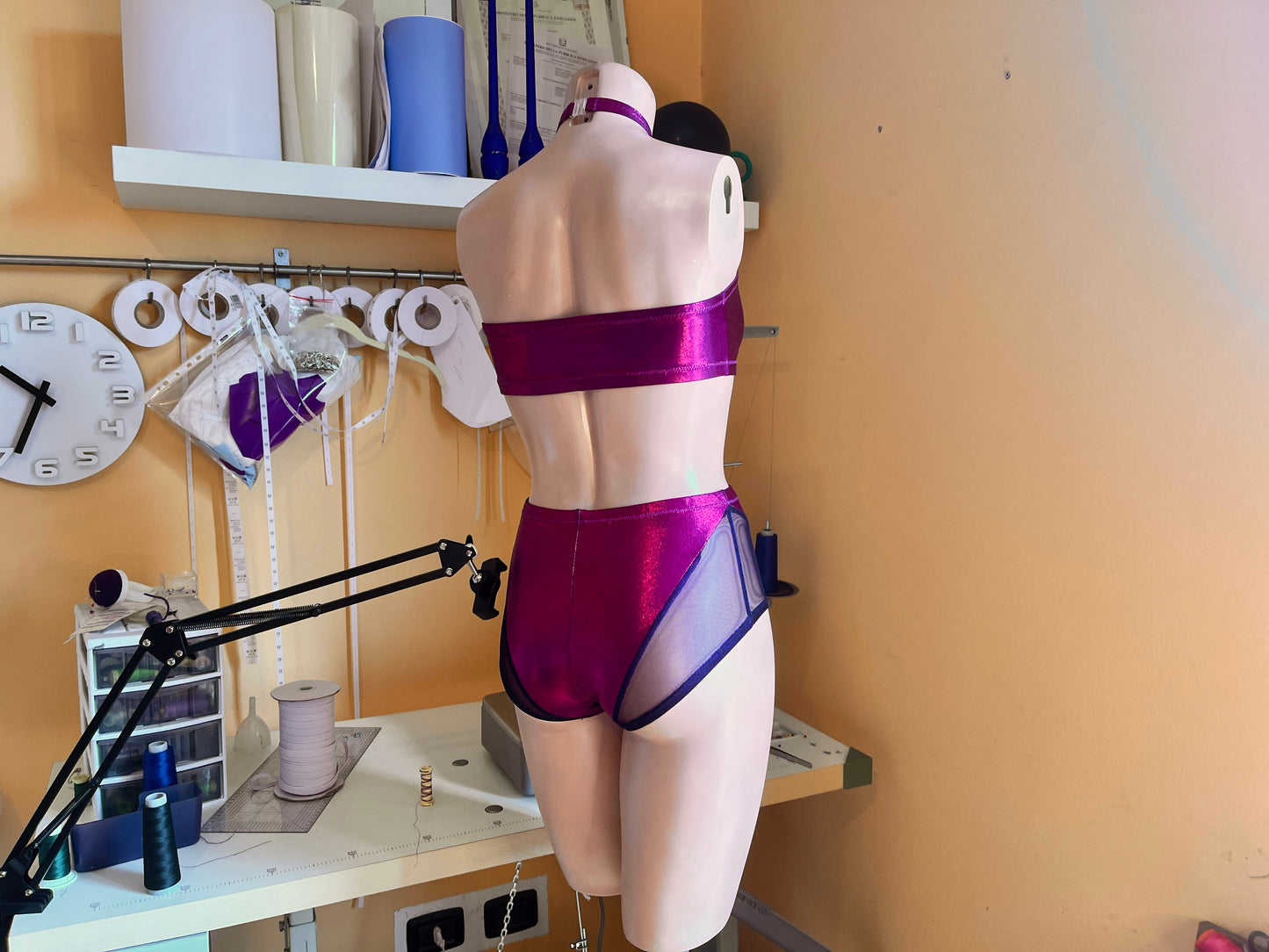 Pole Dance Sewing Pattern – Halter Top & High-Waisted Shorts with Mesh – DIY Activewear Set – Sizes XS–2XL – Instant Download