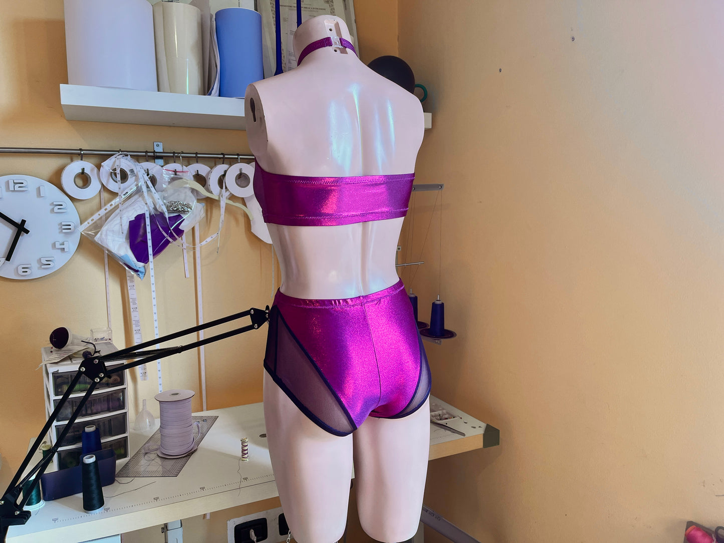 Pole Dance Sewing Pattern – Halter Top & High-Waisted Shorts with Mesh – DIY Activewear Set – Sizes XS–2XL – Instant Download