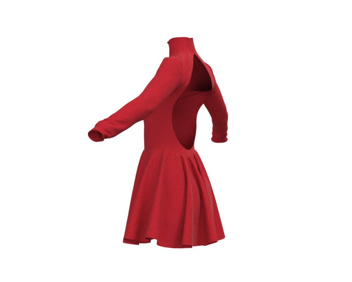 DIY Dance Dress Sewing Pattern PDF – Dress with Open Back and High Collar | Instant Download