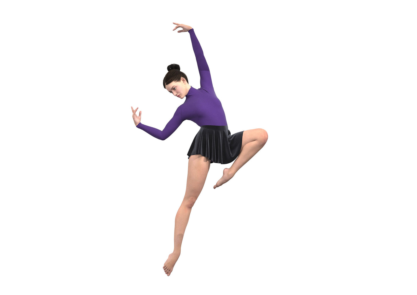 Pacchetto di modelli di cucito fai da te per body e gonna da danza classica in formato PDF - Collo alto | Download immediato
