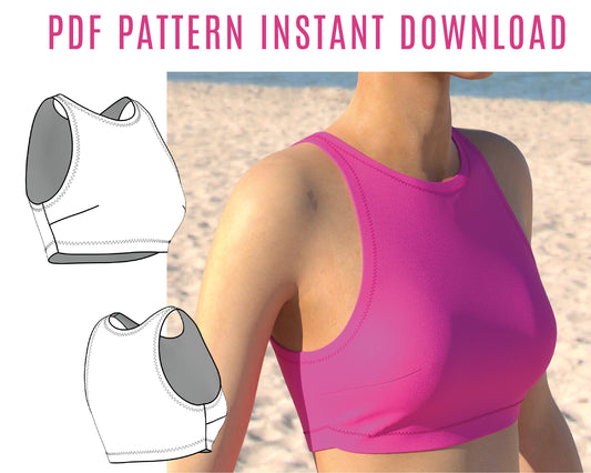DIY Halter Bikini Top Sewing Pattern PDF | Instant Download