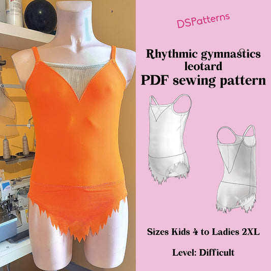Cartamodello per Body da Ginnastica Ritmica – Gonna a Punte & Spalline Sottili