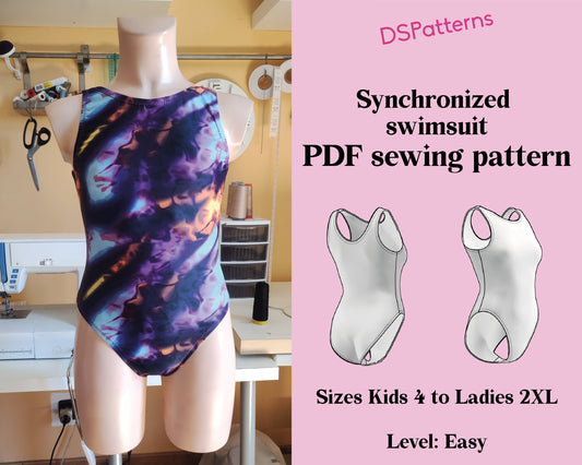 DIY Artistic Swimwear Sewing Pattern PDF – Synchronized Suit | Instant Download