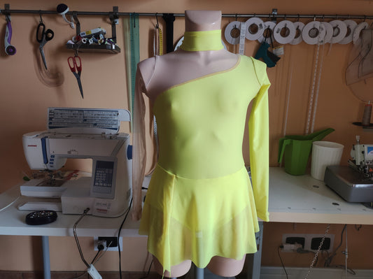 Figure Skating Dress Sewing Pattern – Kids Dress with Long Sleeve & High Collar