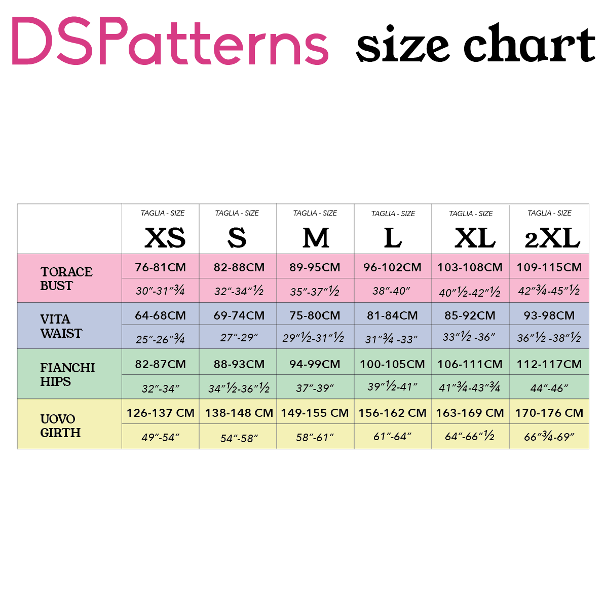 a size chart for various clothing items, including tops, bottoms, and waist sizes. The chart provides specific measurements for different sizes, such as XS, S, M, L, XL, and 2XL. The chart is organized in a table format, with each clothing item listed under a heading and corresponding measurements listed under a heading. The chart is designed to help customers determine the appropriate size for their desired clothing item.