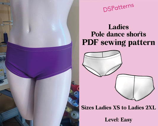 Cartamodello PDF per pantaloncini da ballo fai da te – Costumi da bagno hot pants | Download immediato