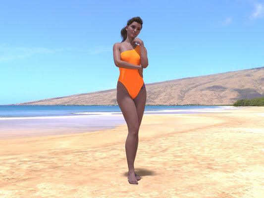 One Shoulder Swimsuit Sewing Pattern PDF – High Leg Cut