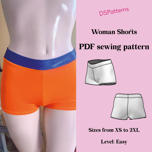 DIY Shorts Sewing Pattern PDF – Medium Waist | Instant Download