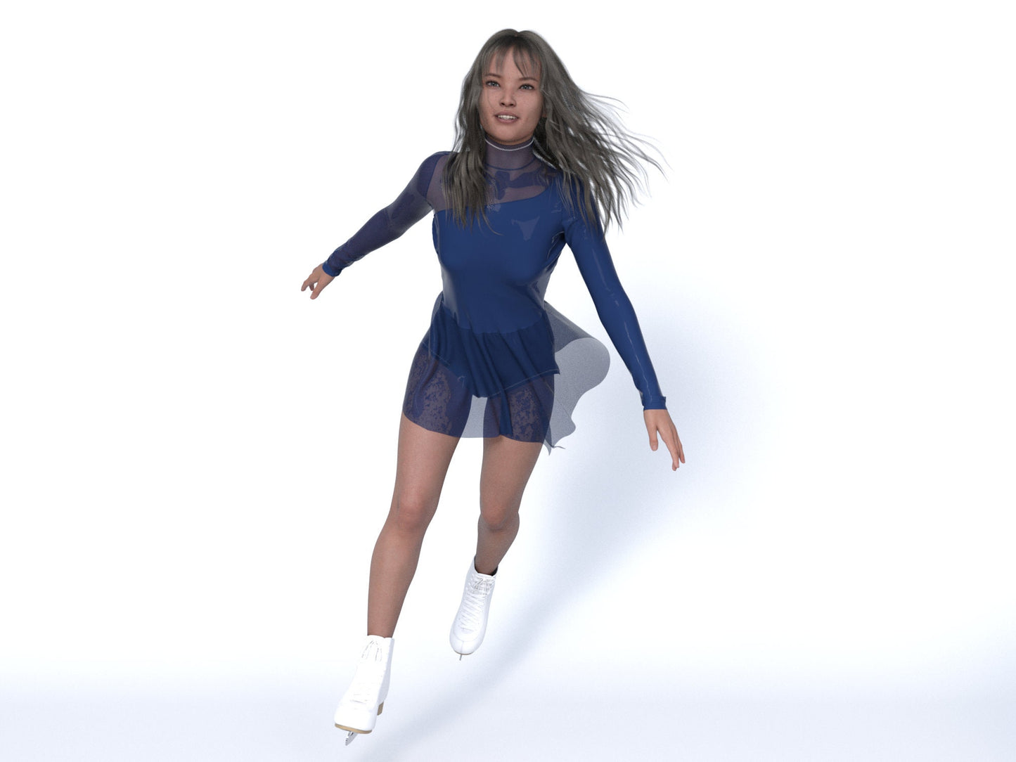 Figure Skating Dress Sewing Pattern – Kids Dress with Long Sleeve & High Collar