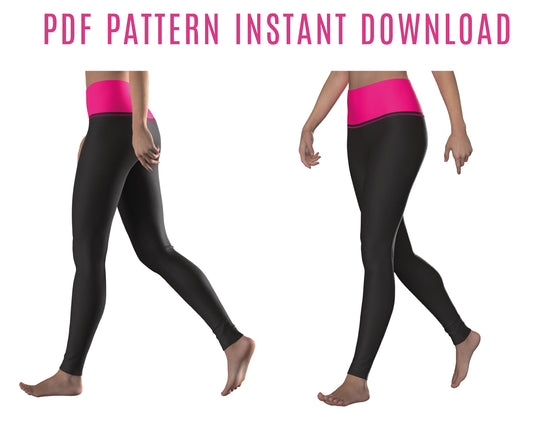 DIY Leggings Sewing Pattern PDF – High Waist | Instant Download