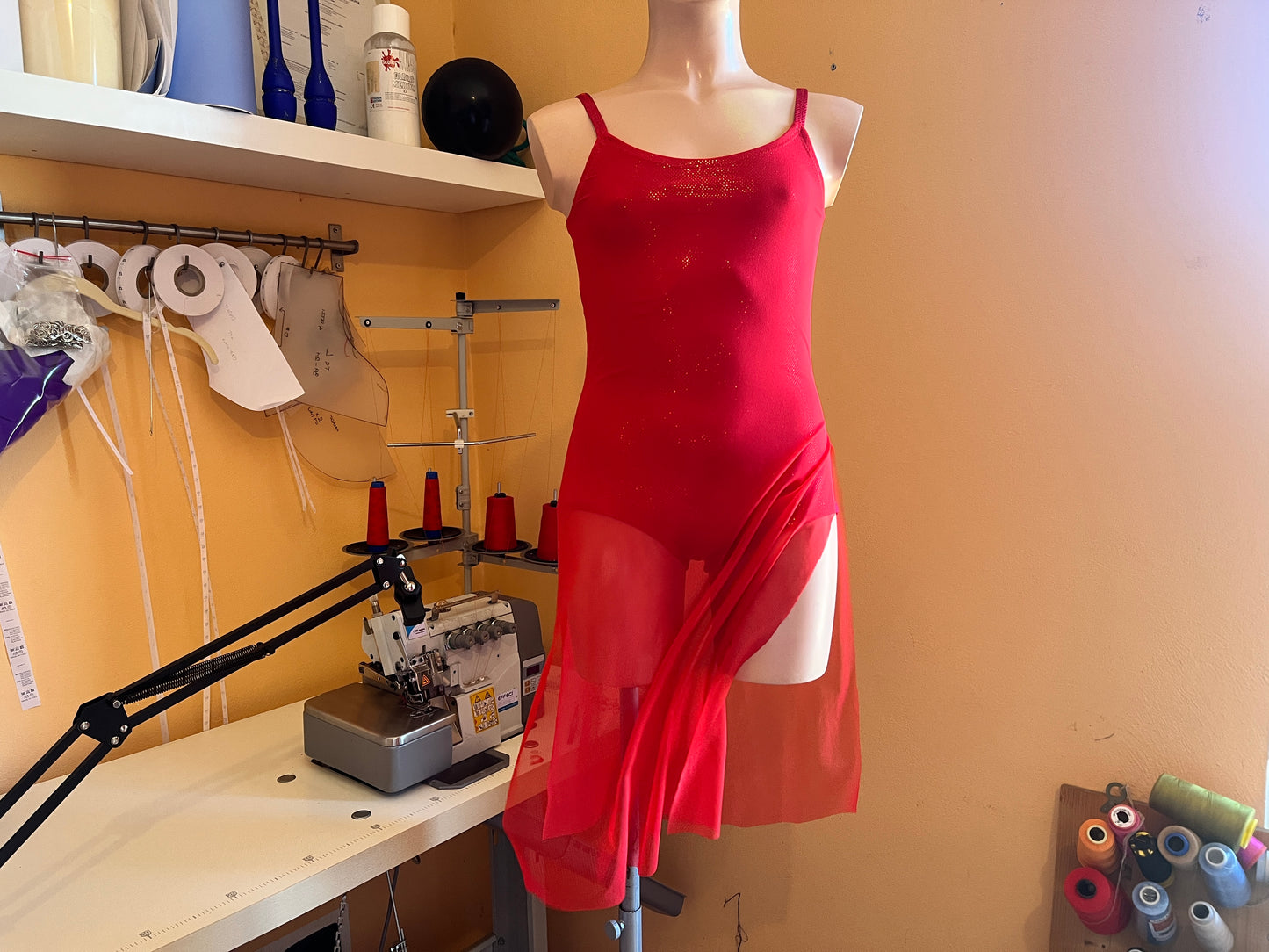Slip Dance Dress with Slits PDF Sewing Pattern  - Fitted Mesh Dress with Bodysuit Lining - Lyrical Dance Sizes 4y-XXL