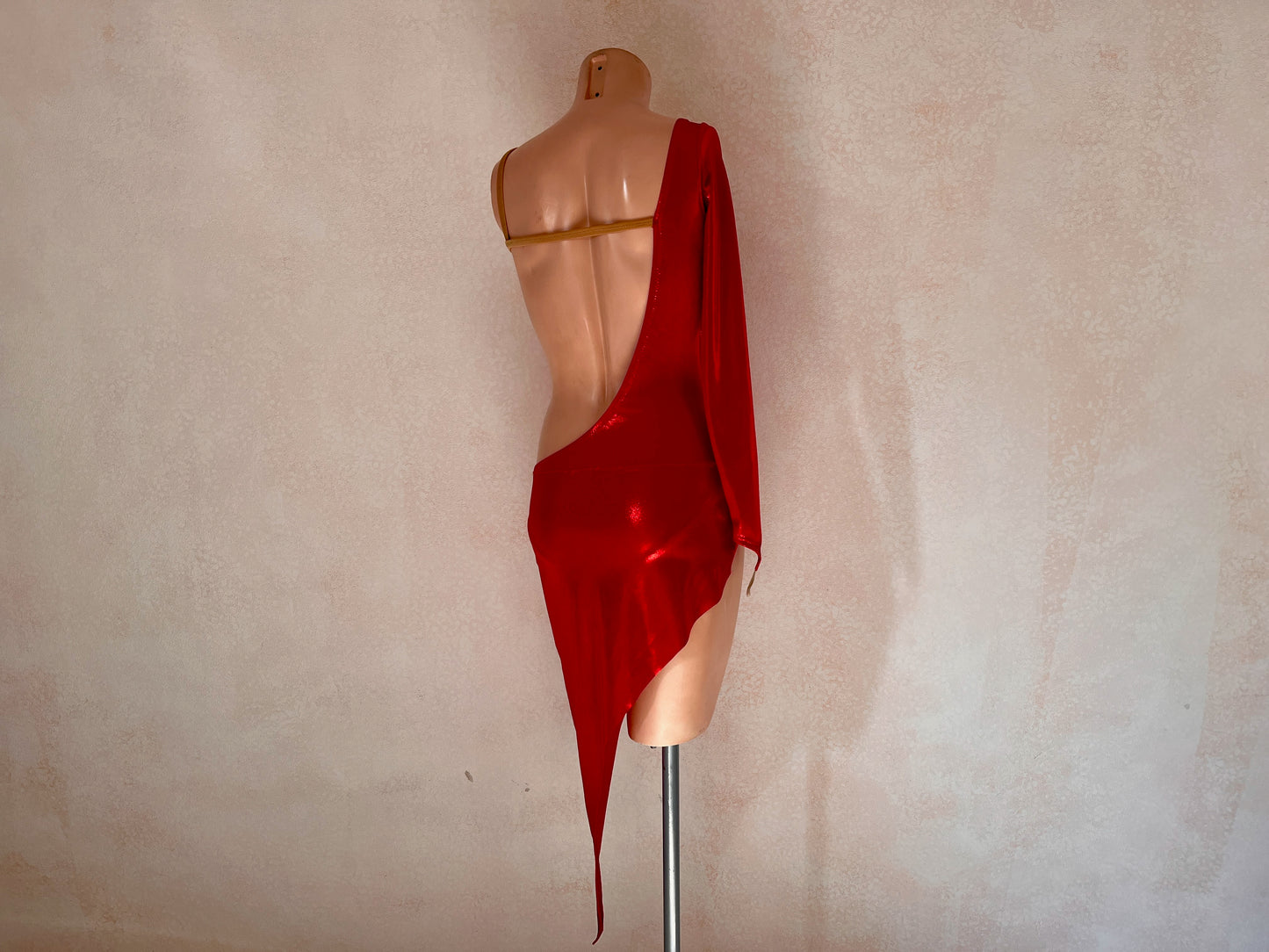 Asymmetrical Latin Dance Dress Sewing Pattern PDF – One Sleeve Ballroom Dance Costume – Women XS-2XL – Instant Download