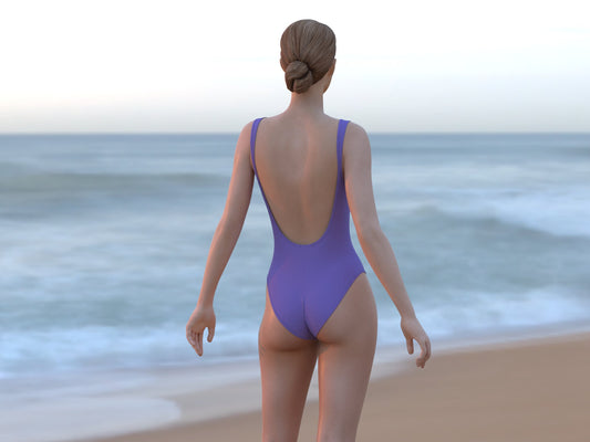 DIY Swimsuit Sewing Pattern PDF – Deep Back Neckline & High Legcut | Instant Download