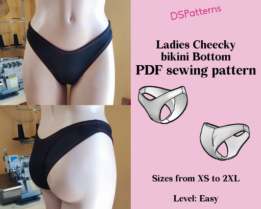 Cheeky Bikini Bottom Sewing Pattern – Medium Leg Cut