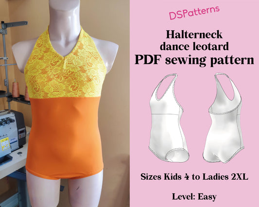 DIY Ballet Leotard Sewing Pattern PDF – Halterneck | Instant Download