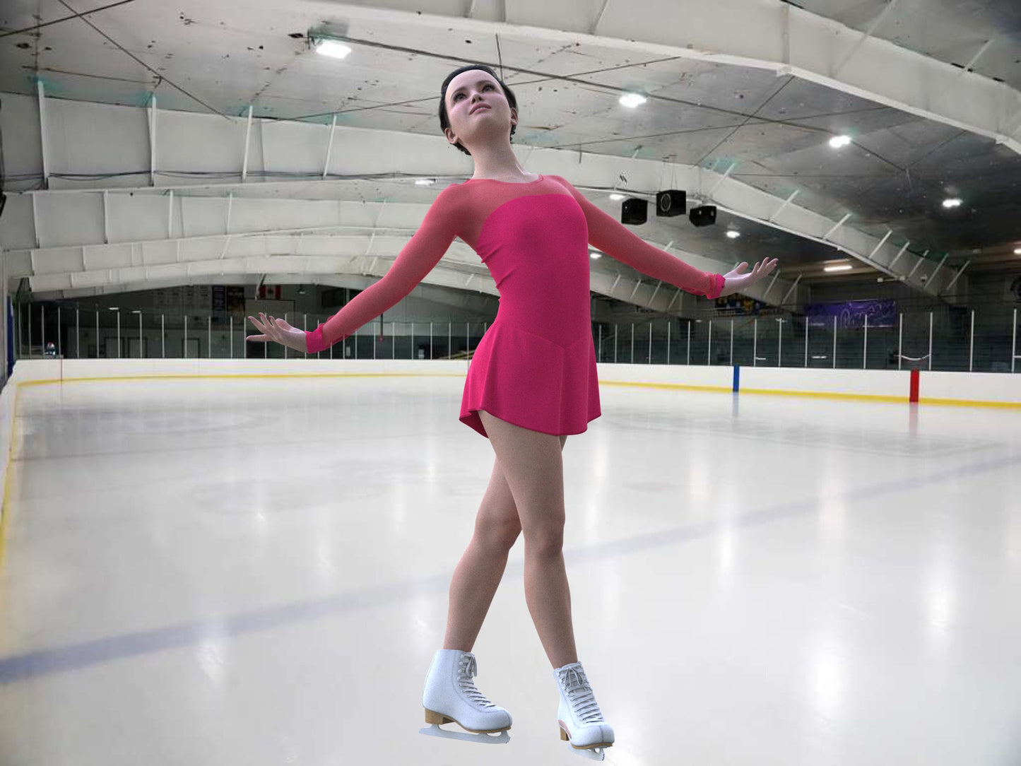 Kids’ Figure Skating Dress Sewing Pattern – Long Sleeves & Flared Skirt
