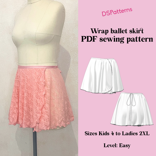 DIY Wrap Dance Skirt Sewing Pattern PDF – Classic Wrap Ballet Skirt | Instant Download