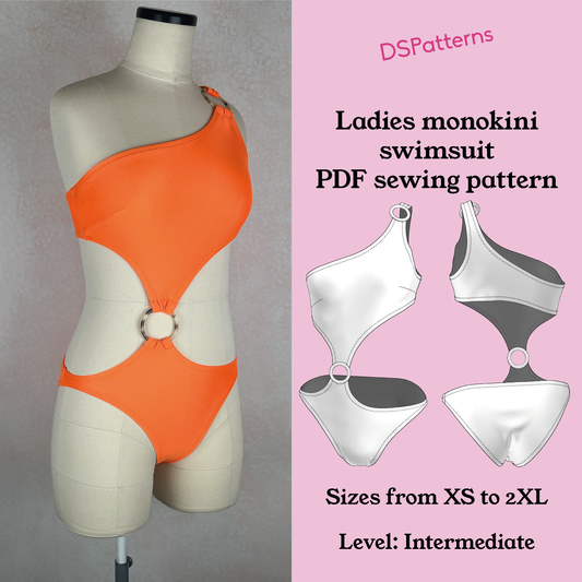 Monokini Swimsuit Sewing Pattern | Ring Detail Cut-Out Design