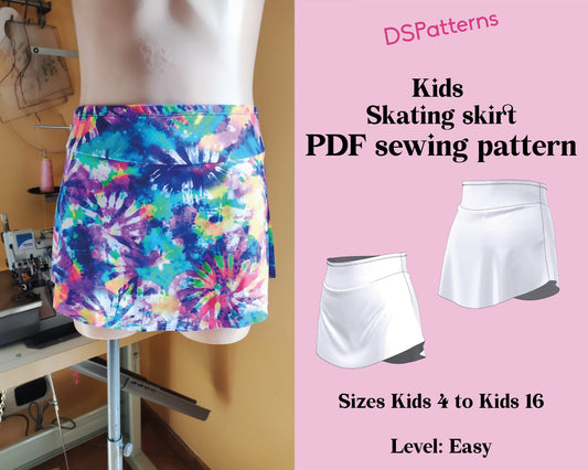 DIY Roller Skating Practice Skirt Sewing Pattern PDF – Figure Skating Training Skirt | Instant Download